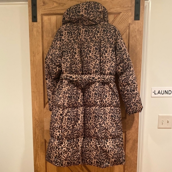 JCrew Leopard Long Belted Puffer - Picture 6 of 7